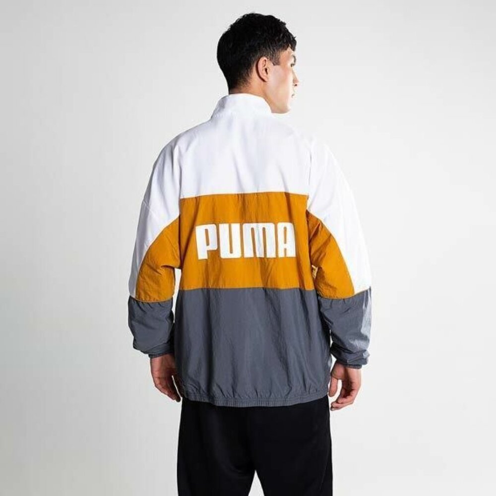 Puma Mens Gray & Yellow Colorblock Track Jacket – Size L - Picture 8 of 8